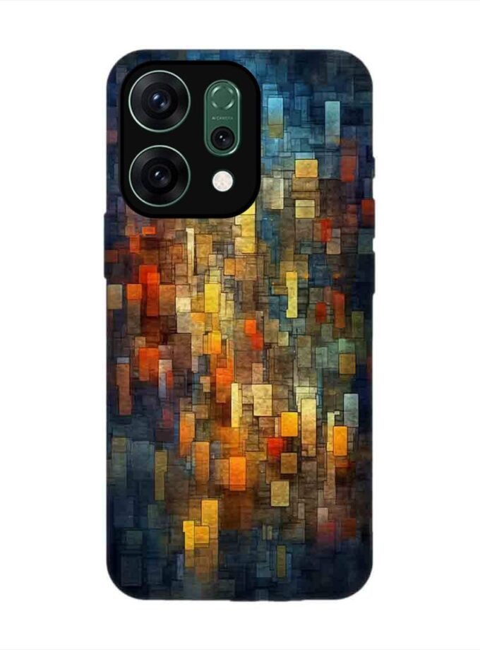 Custom Printed Case Cover for Oppo Reno 14 (5G) close up colorful mosaic squares shapes