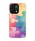 Custom Printed Case Cover for Oppo Reno 14 (5G) close up colorful puzzle piece