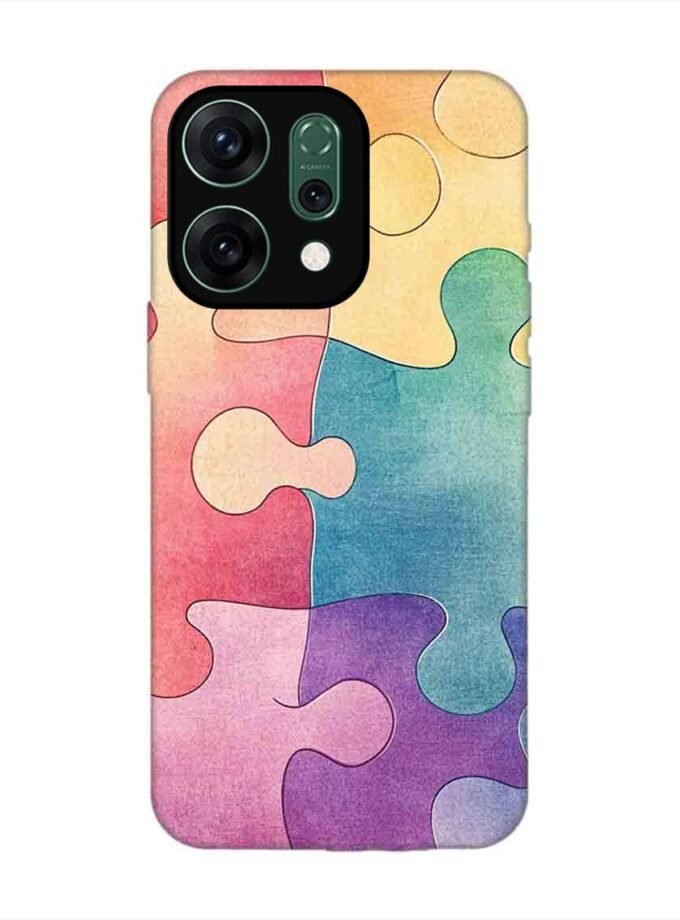 Custom Printed Case Cover for Oppo Reno 14 (5G) close up colorful puzzle piece
