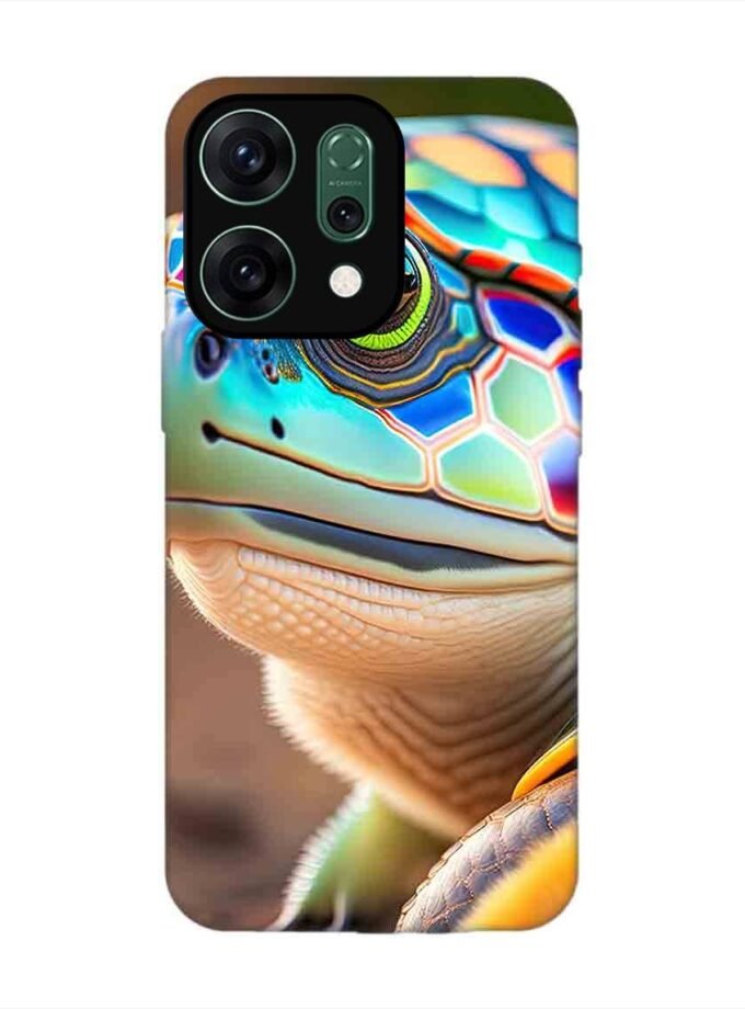 Custom Printed Case Cover for Oppo Reno 14 (5G) close up cute turtle