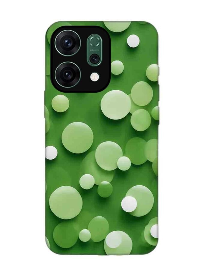 Custom Printed Case Cover for Oppo Reno 14 (5G) close up green background with white polka dots