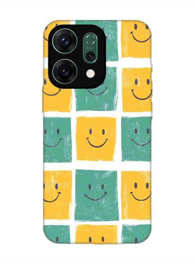 Custom Printed Case Cover for Oppo Reno 14 (5G) close up pattern smiley faces