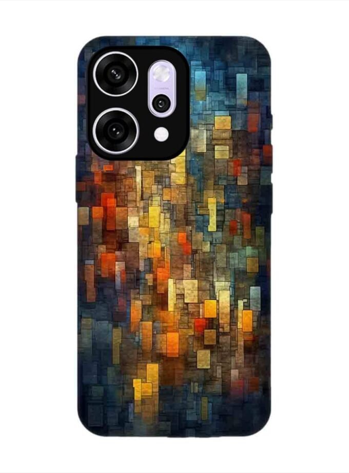 Custom Printed Case Cover for Oppo Reno 14 Pro (5G) close up colorful mosaic squares shapes