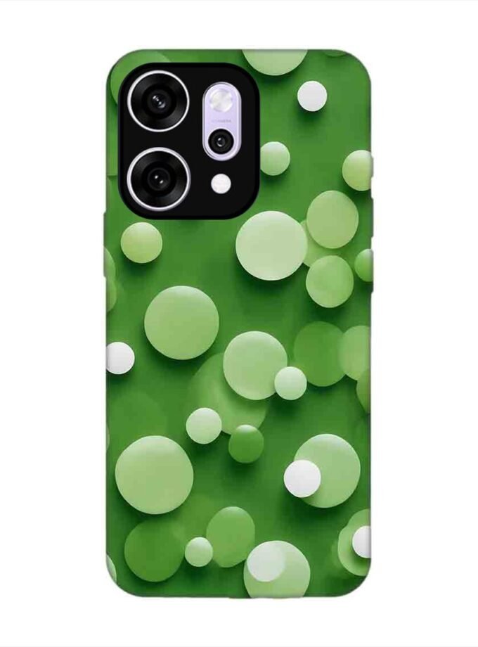 Custom Printed Case Cover for Oppo Reno 14 Pro (5G) close up green background with white polka dots