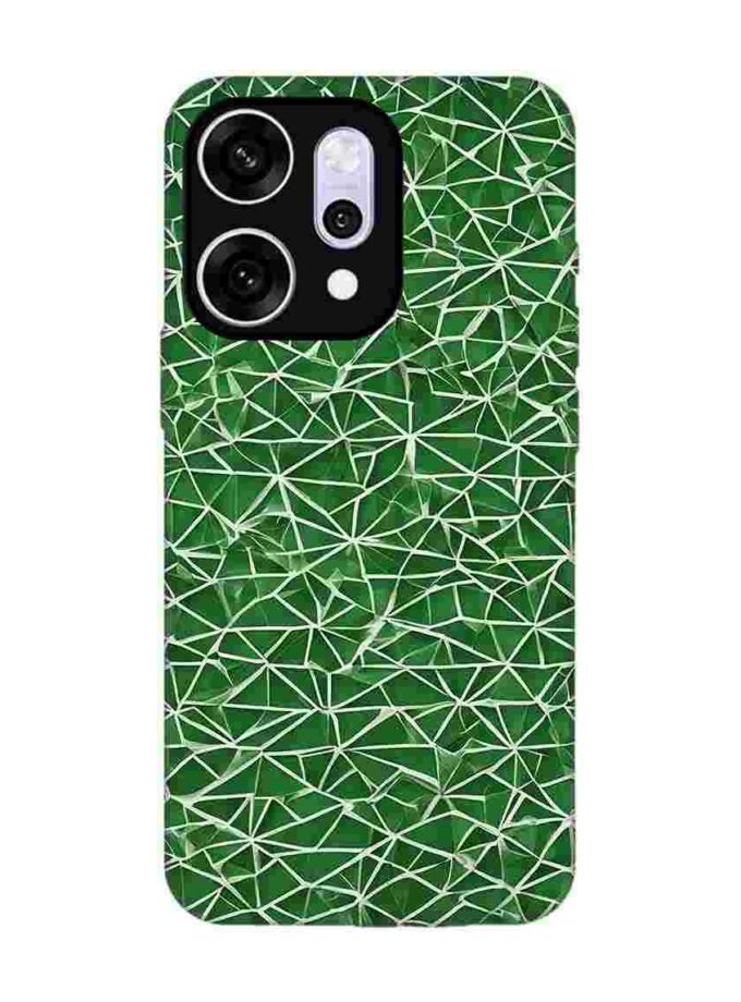 Custom Printed Case Cover for Oppo Reno 14 Pro (5G) close up green white geometric pattern