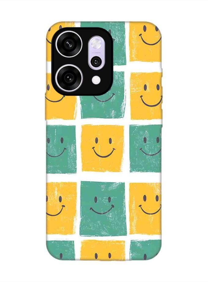 Custom Printed Case Cover for Oppo Reno 14 Pro (5G) close up pattern smiley faces