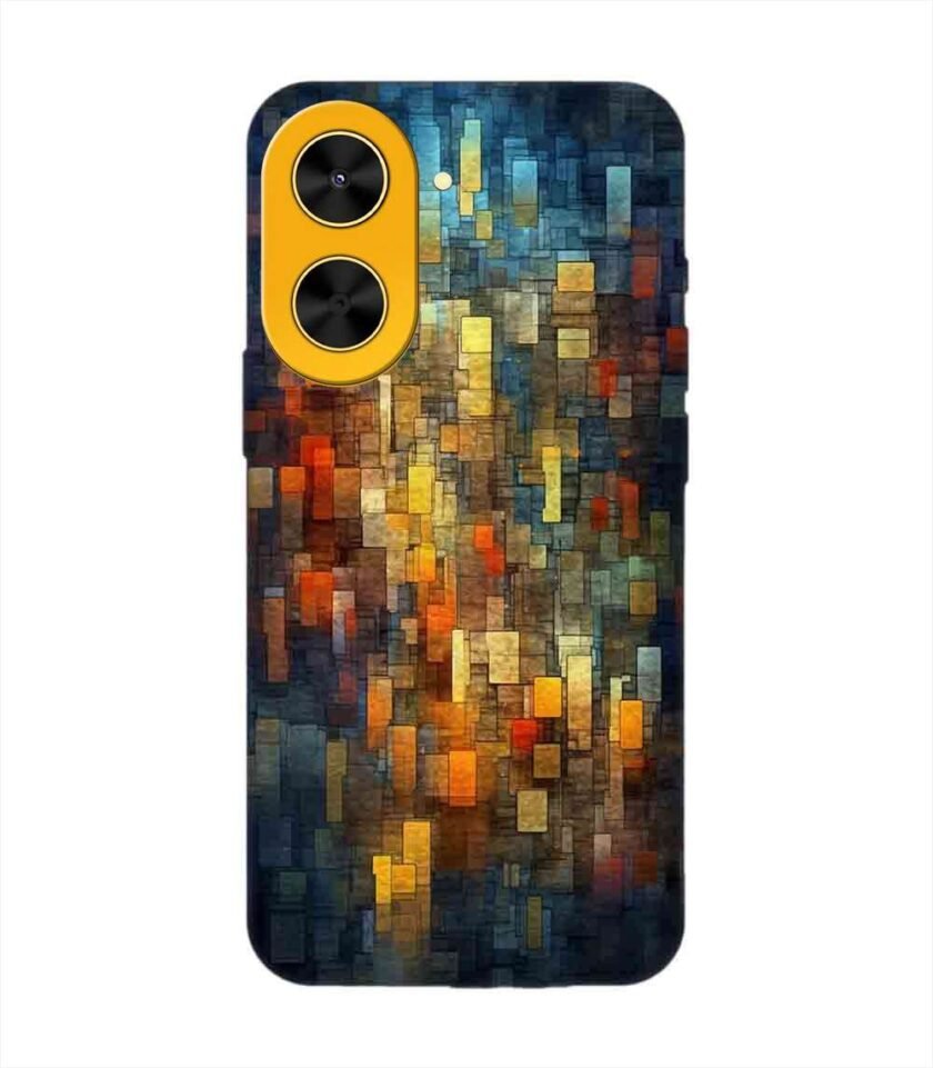 Custom Printed Case Cover for Poco C71 (4G) close up colorful mosaic squares shapes