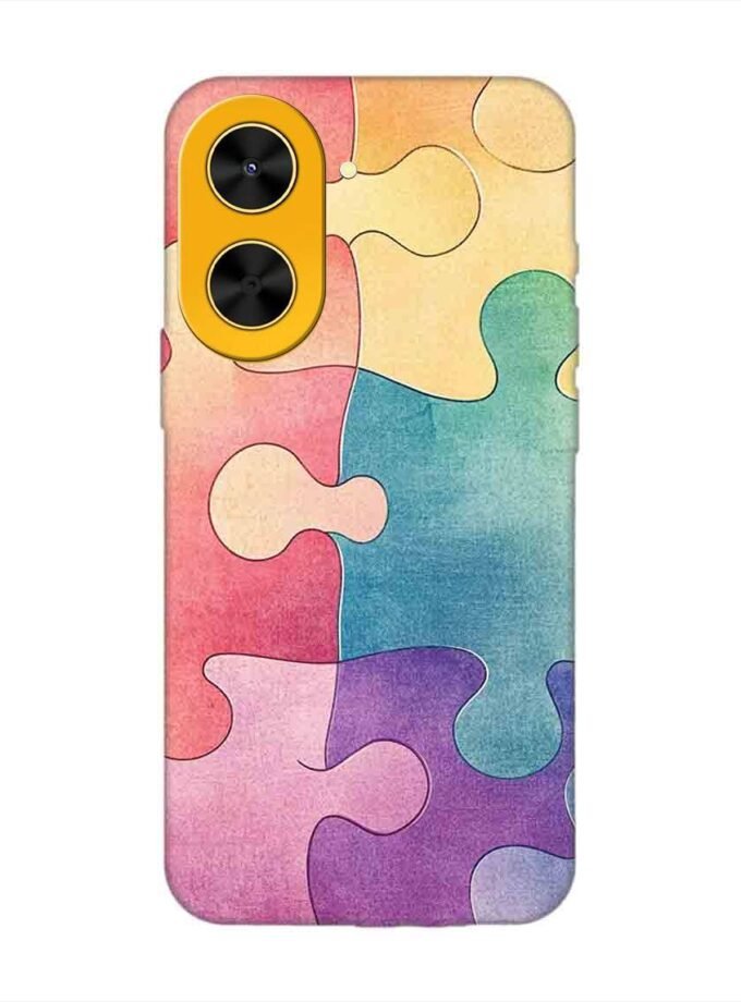 Custom Printed Case Cover for Poco C71 (4G) close up colorful puzzle piece