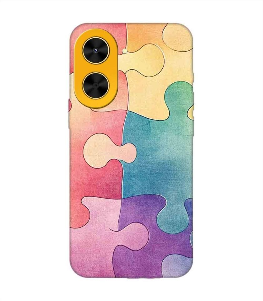 Custom Printed Case Cover for Poco C71 (4G) close up colorful puzzle piece