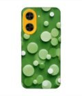 Custom Printed Case Cover for Poco C71 (4G) close up green background with white polka dots