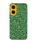 Custom Printed Case Cover for Poco C71 (4G) close up green white geometric pattern