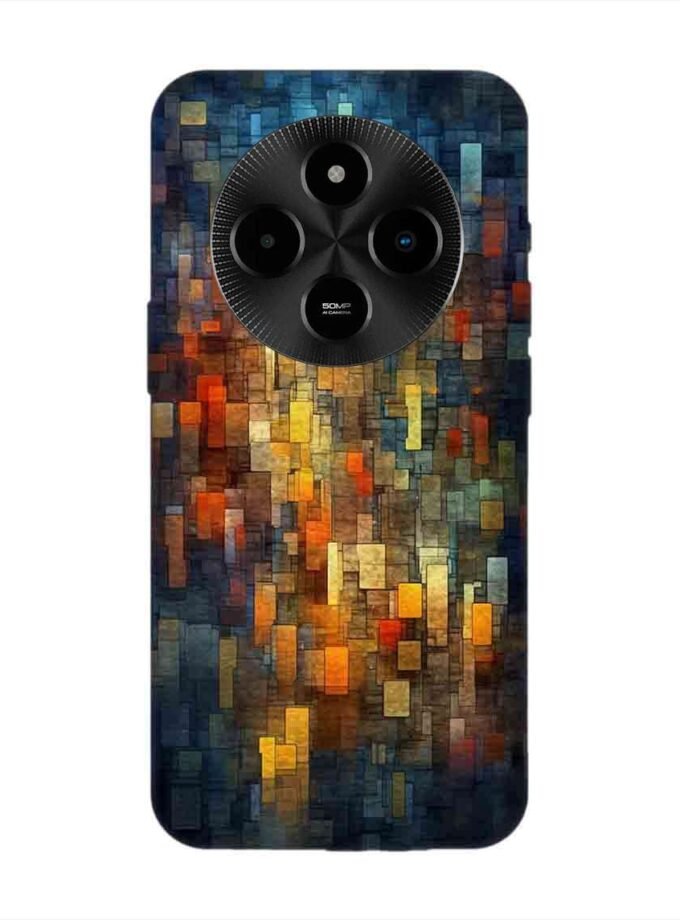 Custom Printed Case Cover for Poco M7 (5G) close up colorful mosaic squares shapes