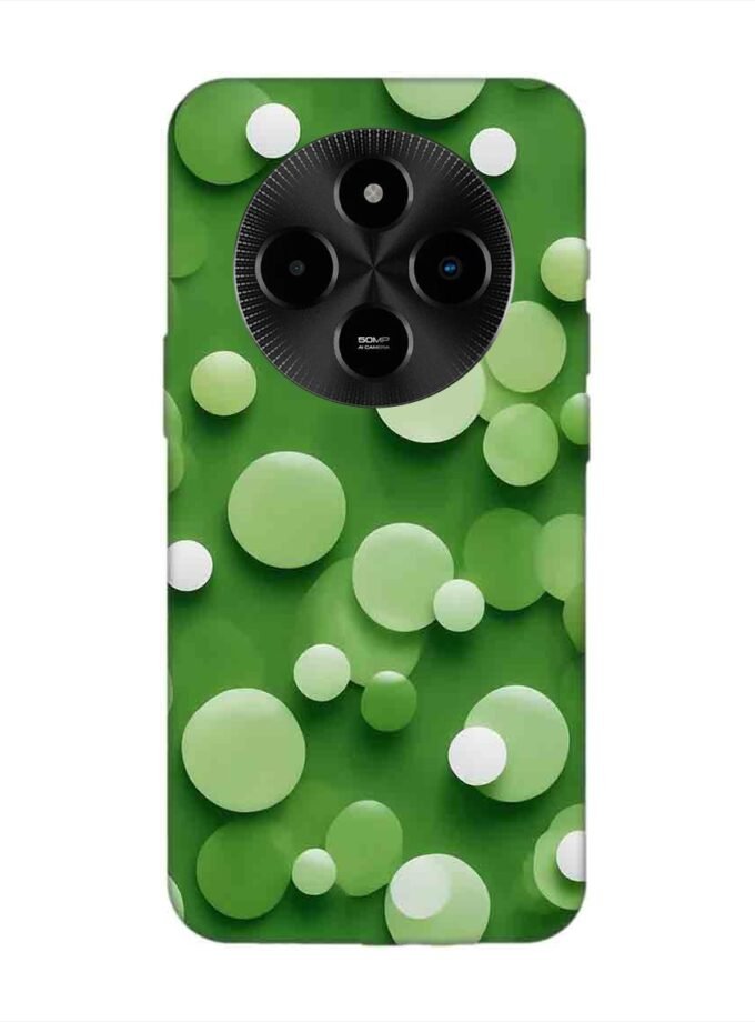 Custom Printed Case Cover for Poco M7 (5G) close up green background with white polka dots