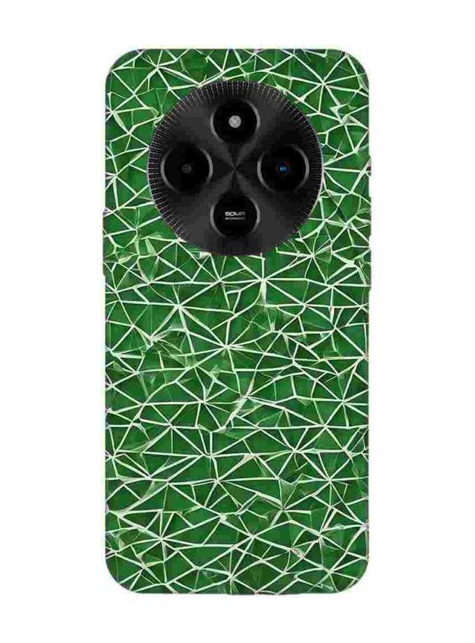 Custom Printed Case Cover for Poco M7 (5G) close up green white geometric pattern