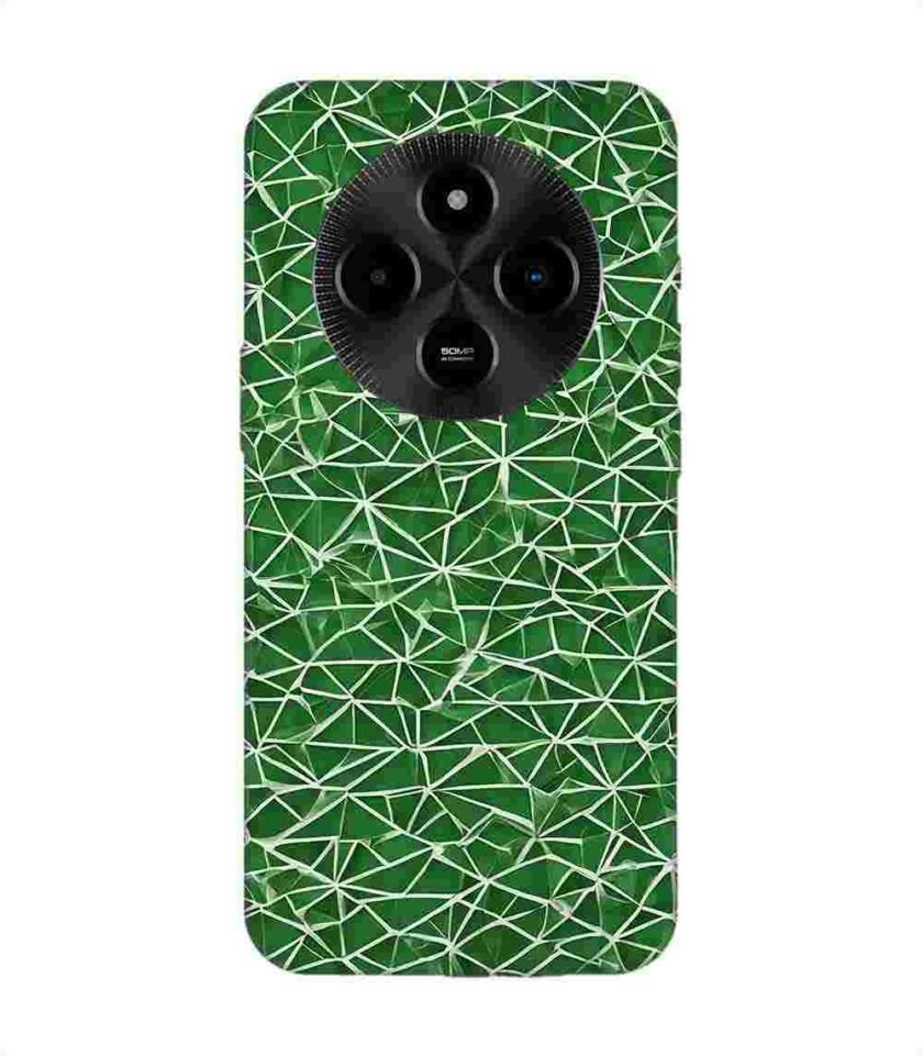 Custom Printed Case Cover for Poco M7 (5G) close up green white geometric pattern