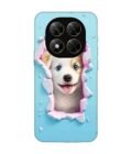 Custom Printed Case Cover for Poco X7 (5G) close up dog looking out hole wall