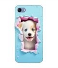 Custom Printed Case Cover for Realme 1 close up dog looking out hole wall