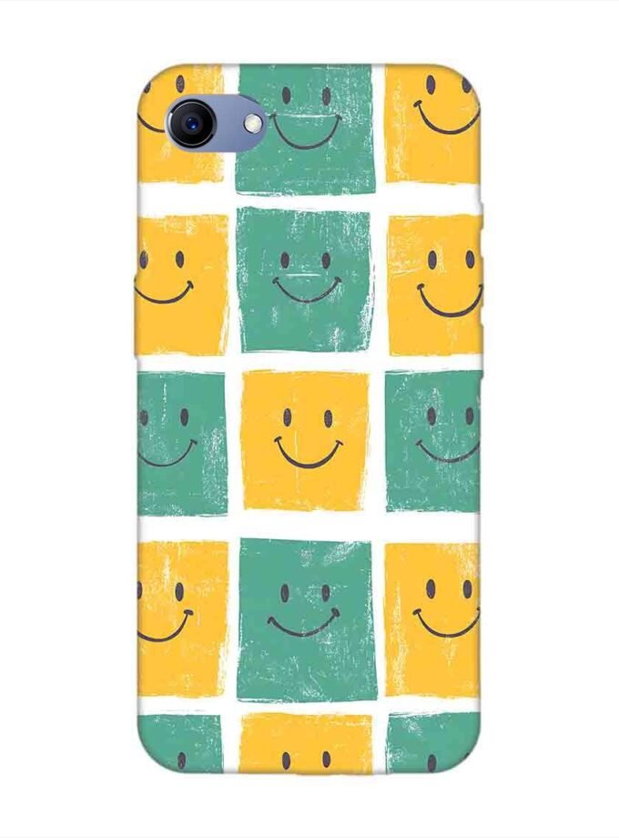 Custom Printed Case Cover for Realme 1 close up pattern smiley faces