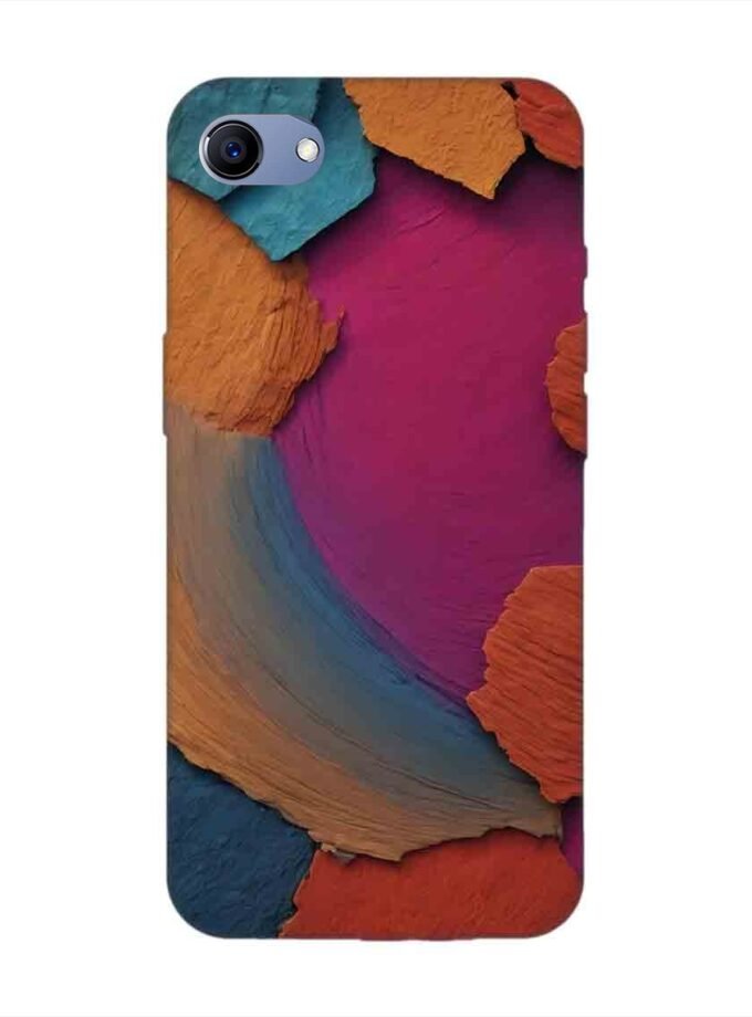 Custom Printed Case Cover for Realme 1 closeup color textured surface
