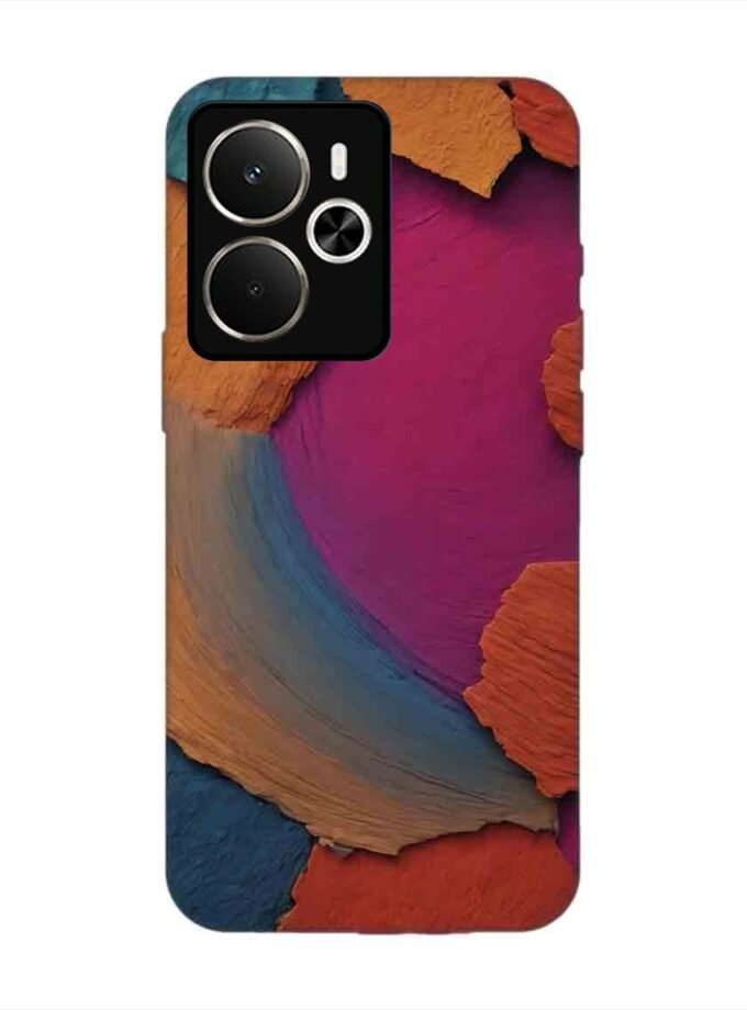 Custom Printed Case Cover for Realme 14 (5G) closeup color textured surface