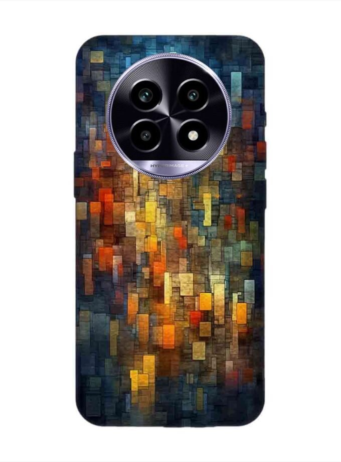 Custom Printed Case Cover for Realme 14 Pro Lite (5G) close up colorful mosaic squares shapes