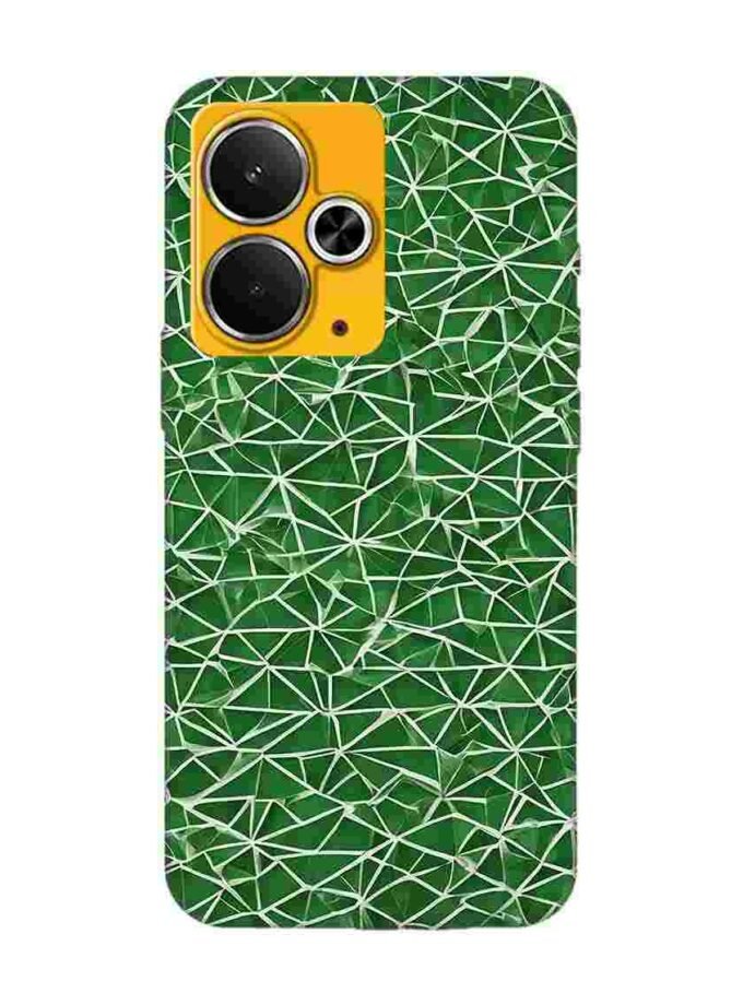 Custom Printed Case Cover for Realme 14T (5G) close up green white geometric pattern