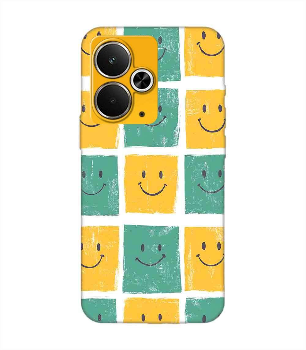 Custom Printed Case Cover for Realme 14T (5G) close up pattern smiley faces