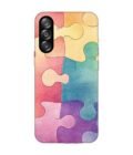 Custom Printed Case Cover for Samsung Galaxy A26 (5G) close up colorful puzzle piece