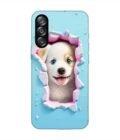 Custom Printed Case Cover for Samsung Galaxy A26 (5G) close up dog looking out hole wall