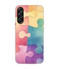 Custom Printed Case Cover for Samsung Galaxy A56 (5G) close up colorful puzzle piece