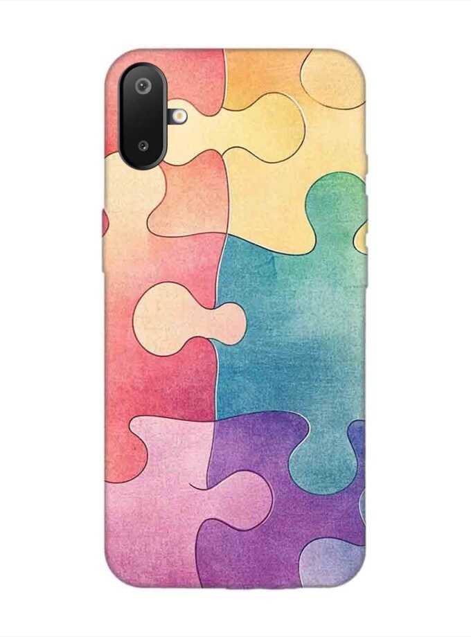 Custom Printed Case Cover for Samsung Galaxy F06 close up colorful puzzle piece