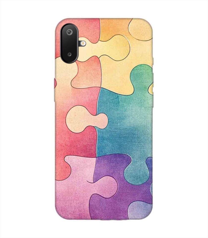 Custom Printed Case Cover for Samsung Galaxy F06 close up colorful puzzle piece