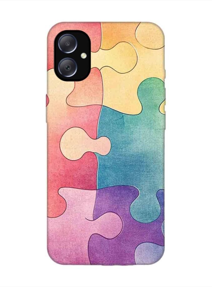 Custom Printed Case Cover for Samsung Galaxy M05 close up colorful puzzle piece