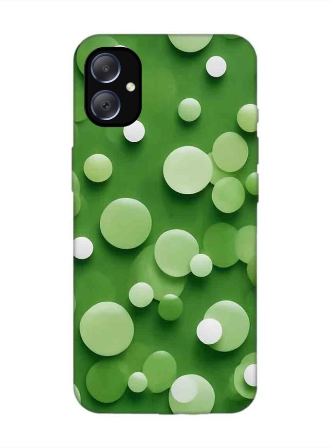 Custom Printed Case Cover for Samsung Galaxy M05 close up green background with white polka dots