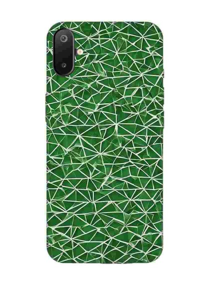 Custom Printed Case Cover for Samsung Galaxy M06 close up green white geometric pattern