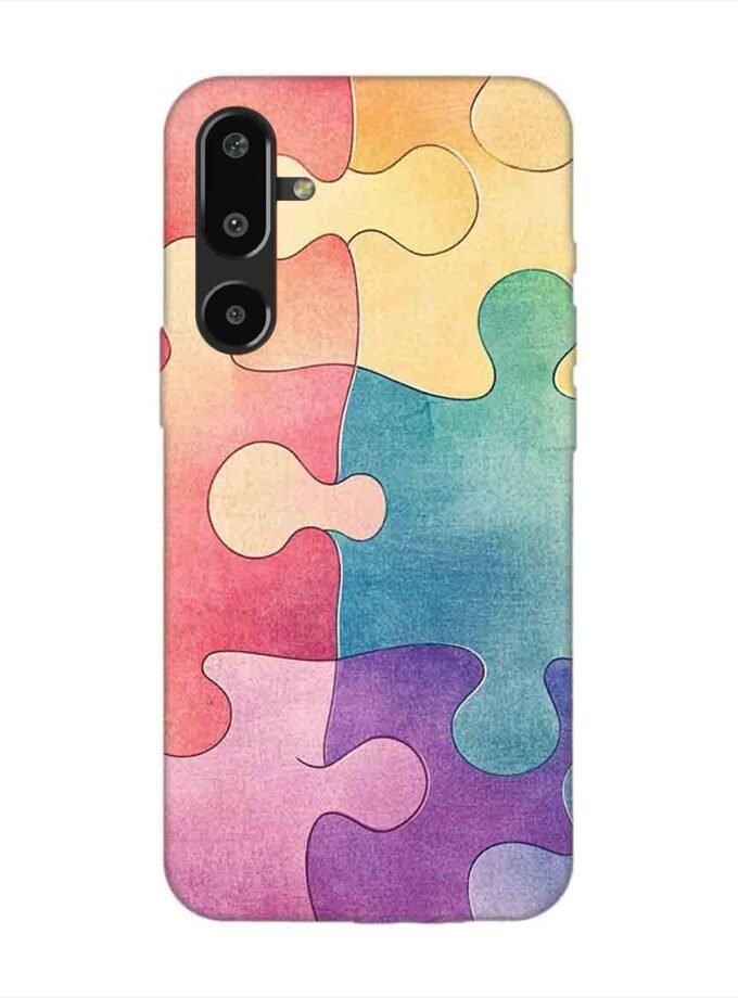 Custom Printed Case Cover for Samsung Galaxy M16 (5G) close up colorful puzzle piece