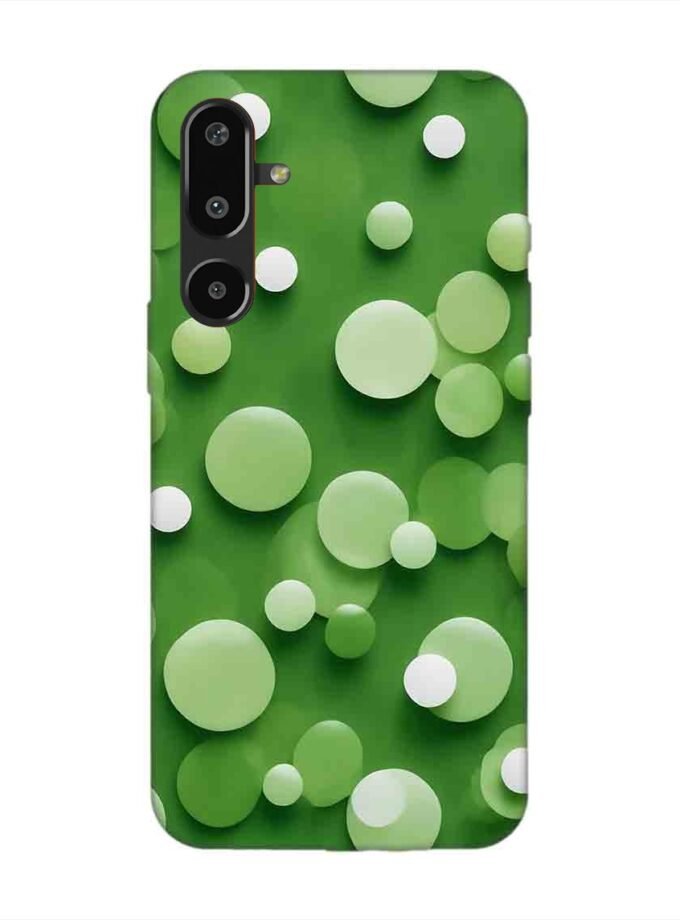Custom Printed Case Cover for Samsung Galaxy M16 (5G) close up green background with white polka dots