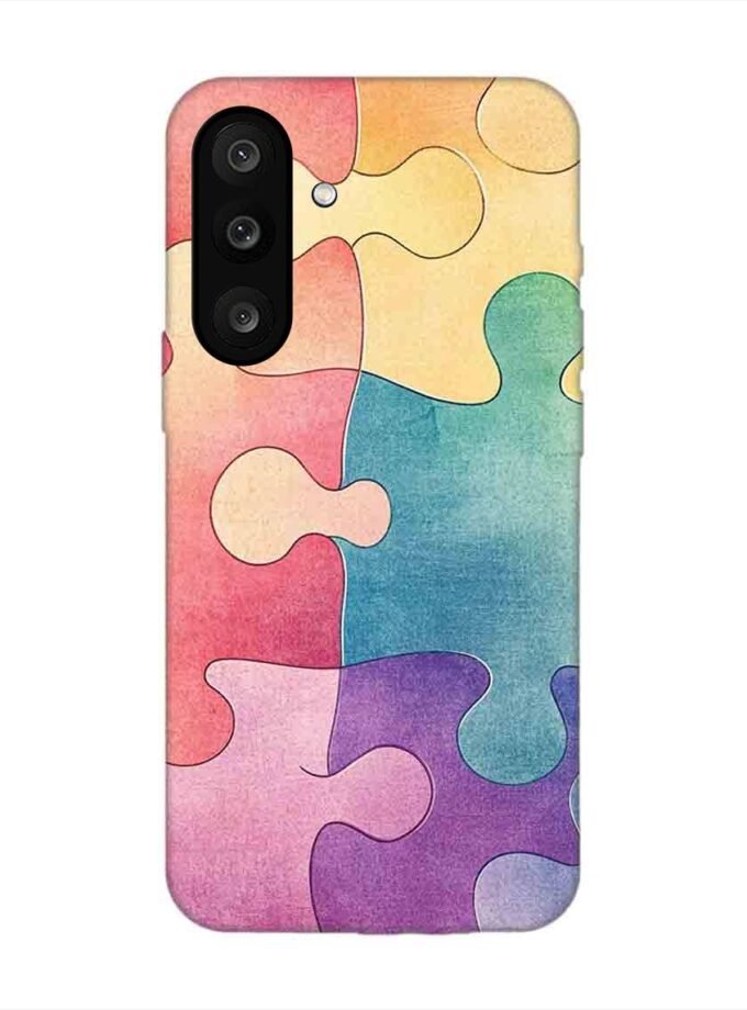 Custom Printed Case Cover for Samsung Galaxy M56 (5G) close up colorful puzzle piece