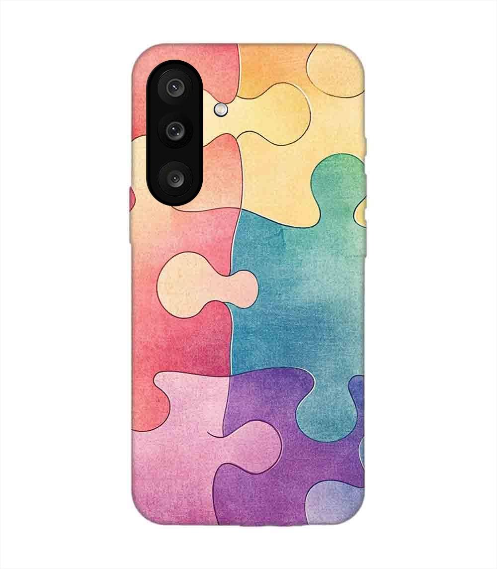 Custom Printed Case Cover for Samsung Galaxy M56 (5G) close up colorful puzzle piece