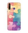 Printed Mobile Back Covers for Tecno Camon 12 Air close up colorful puzzle piece