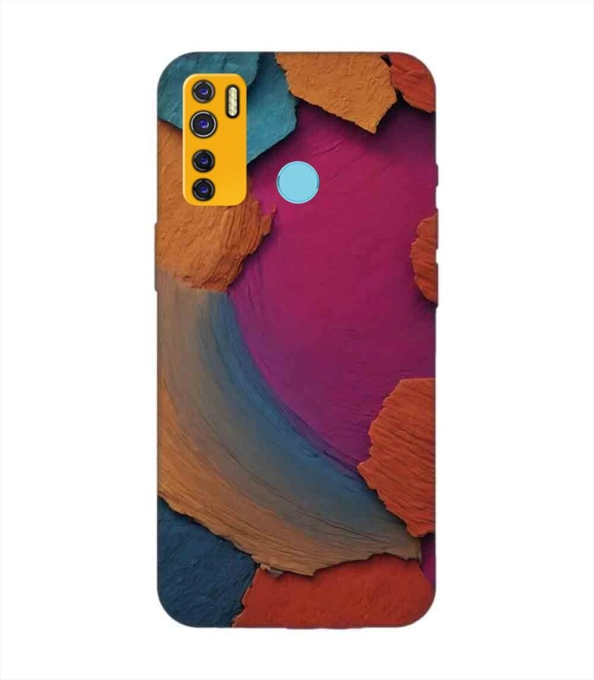 Printed Mobile Back Covers for Tecno Camon 15 Air closeup color textured surface