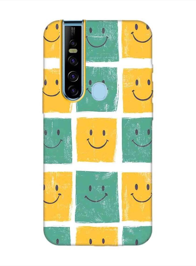 Printed Mobile Back Covers for Tecno Camon 15 Pro close up pattern smiley faces