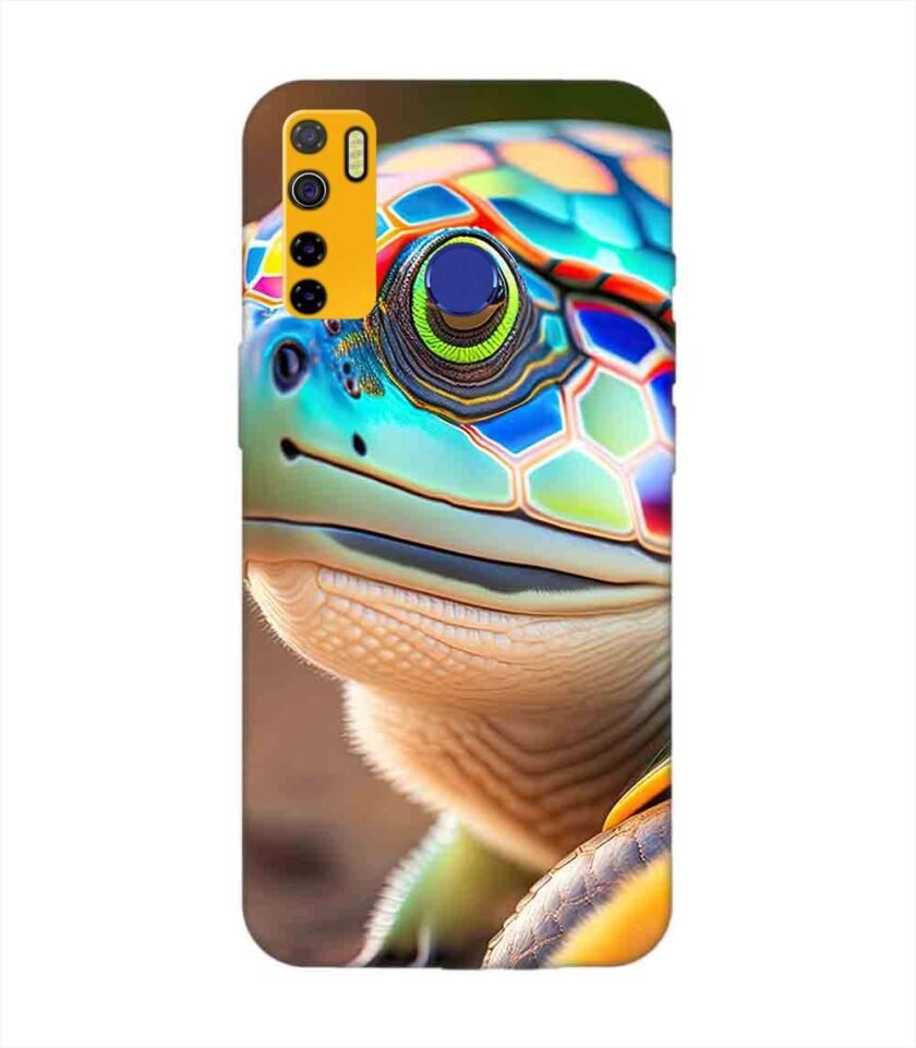 Printed Mobile Back Covers for Tecno Camon 15 close up cute turtle