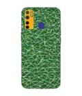 Printed Mobile Back Covers for Tecno Camon 15 close up green white geometric pattern