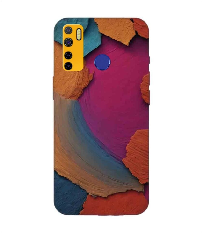 Printed Mobile Back Covers for Tecno Camon 15 closeup color textured surface