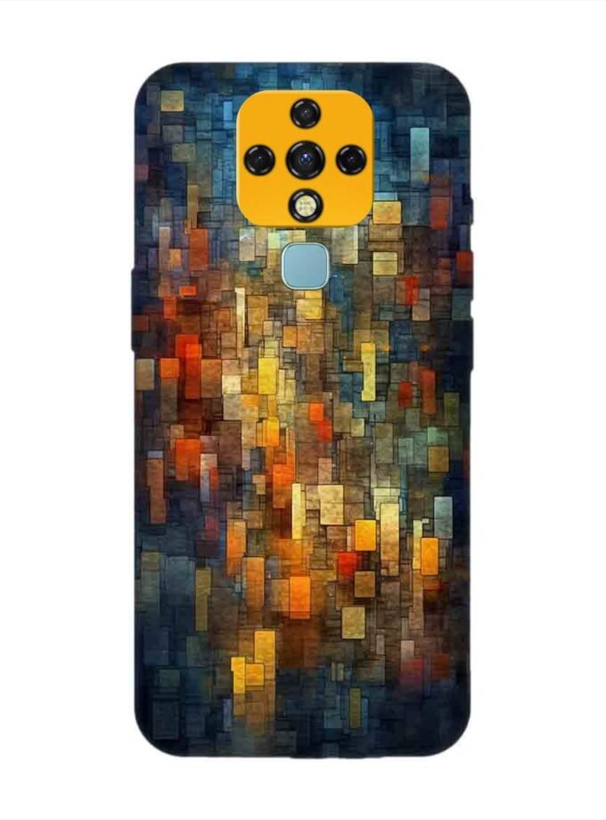 Printed Mobile Back Covers for Tecno Camon 16 Pro close up colorful mosaic squares shapes