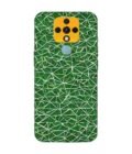 Printed Mobile Back Covers for Tecno Camon 16 close up green white geometric pattern