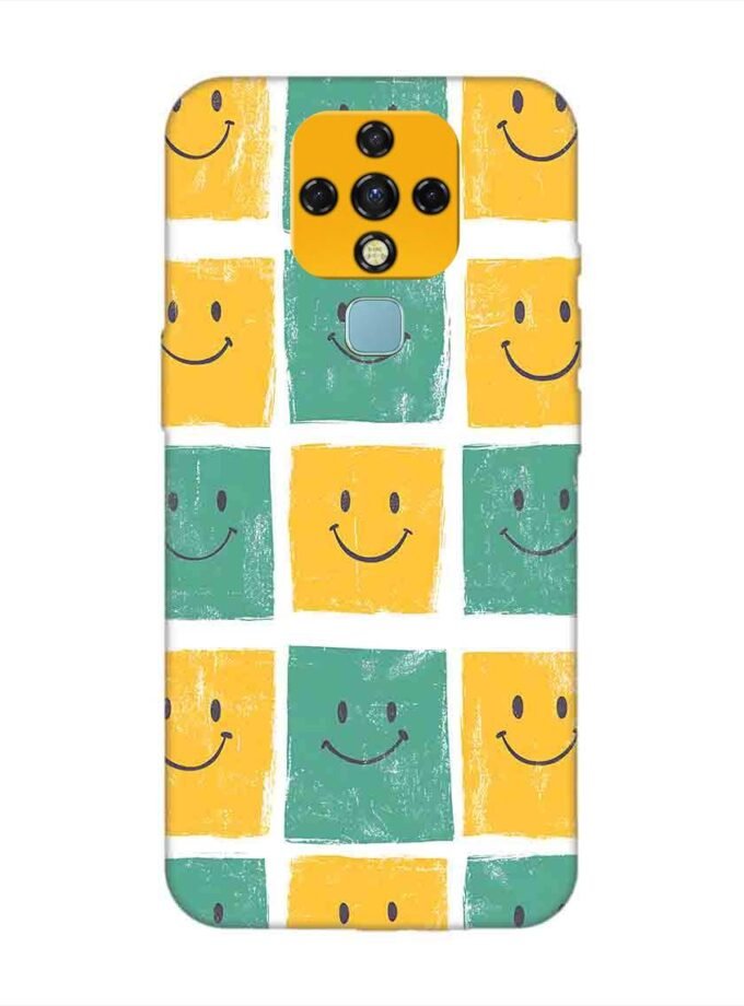 Printed Mobile Back Covers for Tecno Camon 16 close up pattern smiley faces
