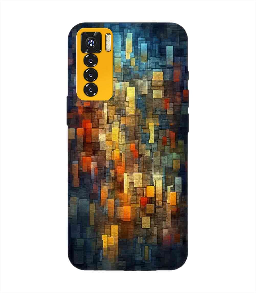 Printed Mobile Back Covers for Tecno Camon 17 Pro close up colorful mosaic squares shapes