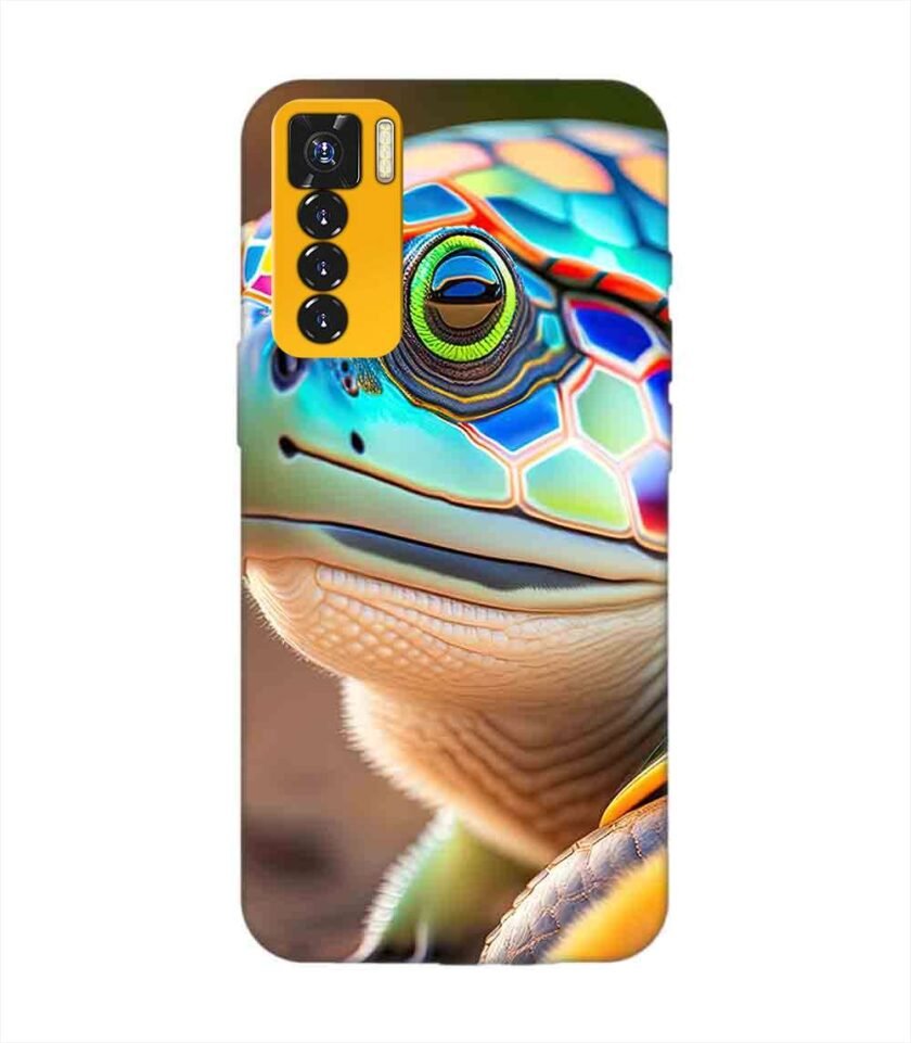 Printed Mobile Back Covers for Tecno Camon 17 Pro close up cute turtle